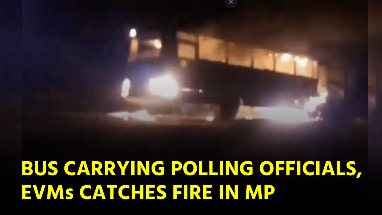 Bus Carrying EVMs, Polling Staff Catches Fire In Madhya Pradesh || GOA365 TV