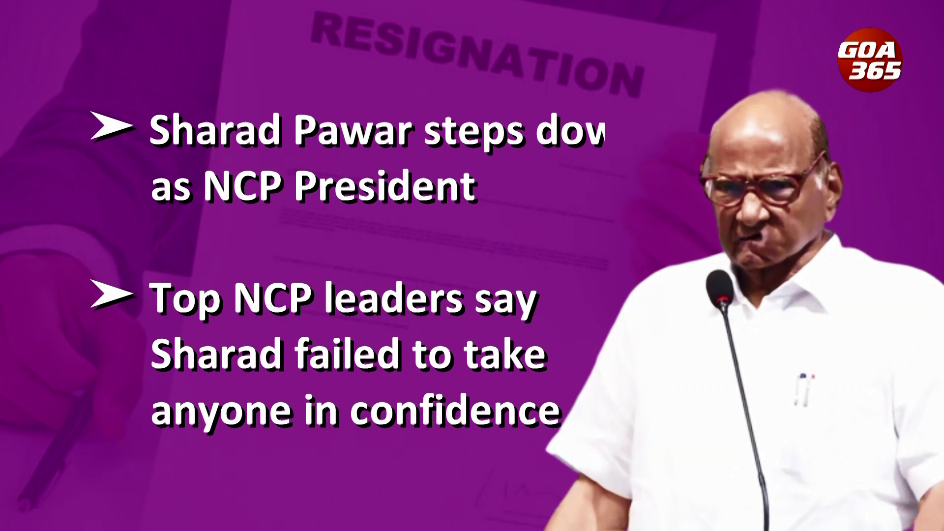 SharadPawar drops bombshell, steps down as NCP president  